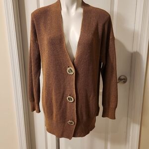 Massimo Dutti made in Italy brown cardigan Medium